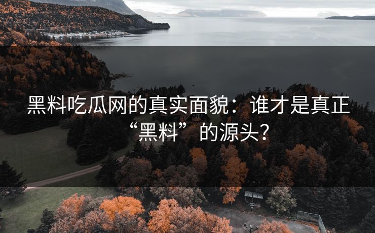 黑料吃瓜网的真实面貌：谁才是真正“黑料”的源头？