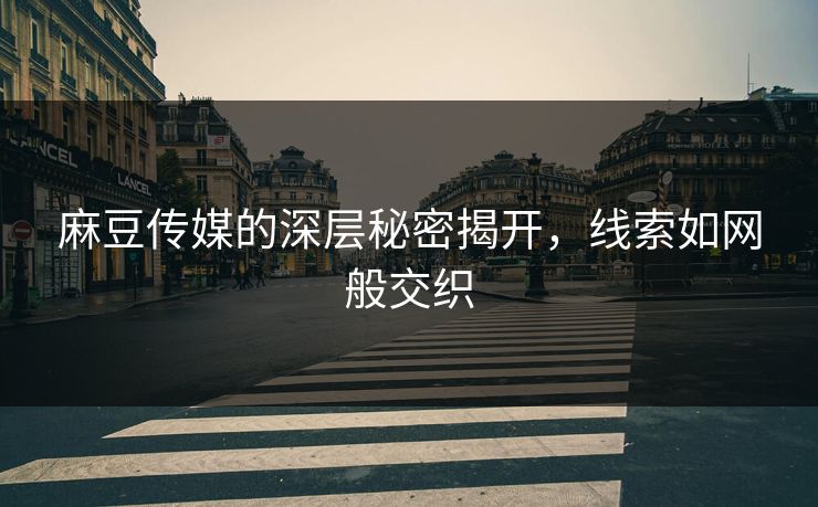 麻豆传媒的深层秘密揭开，线索如网般交织